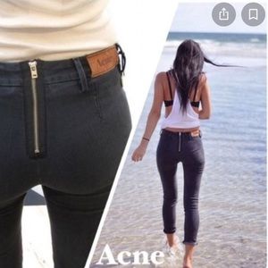 Acne Rocca Skinny Jeans in Skin Wet Black size 27
